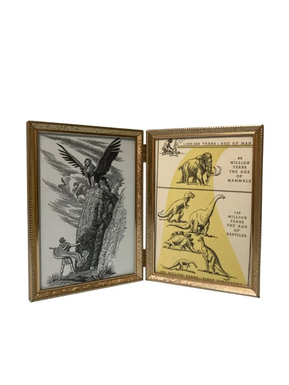 Vintage Gold Tone Double Sided Folding Picture Frame 7